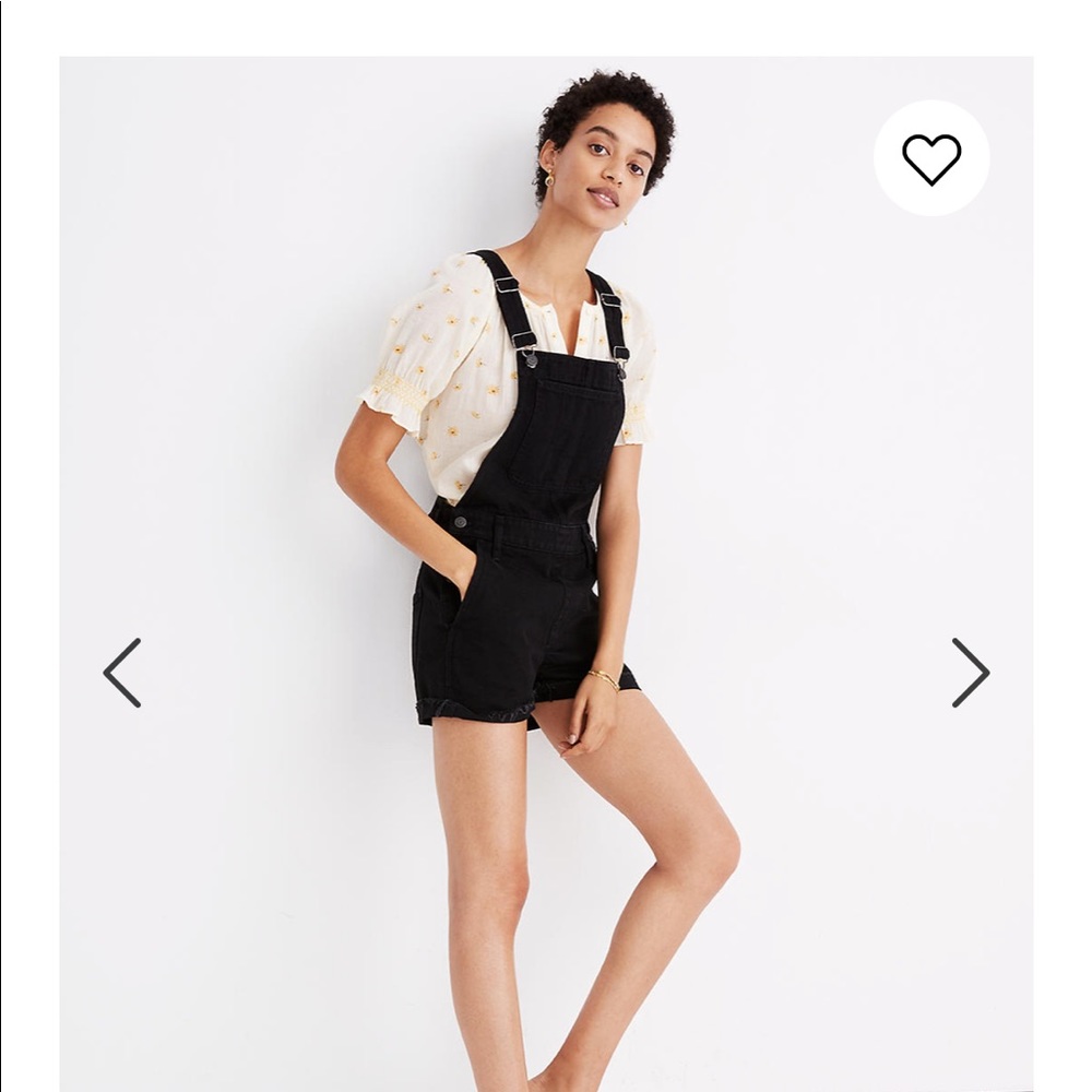 Madewell black denim overalls sz medium